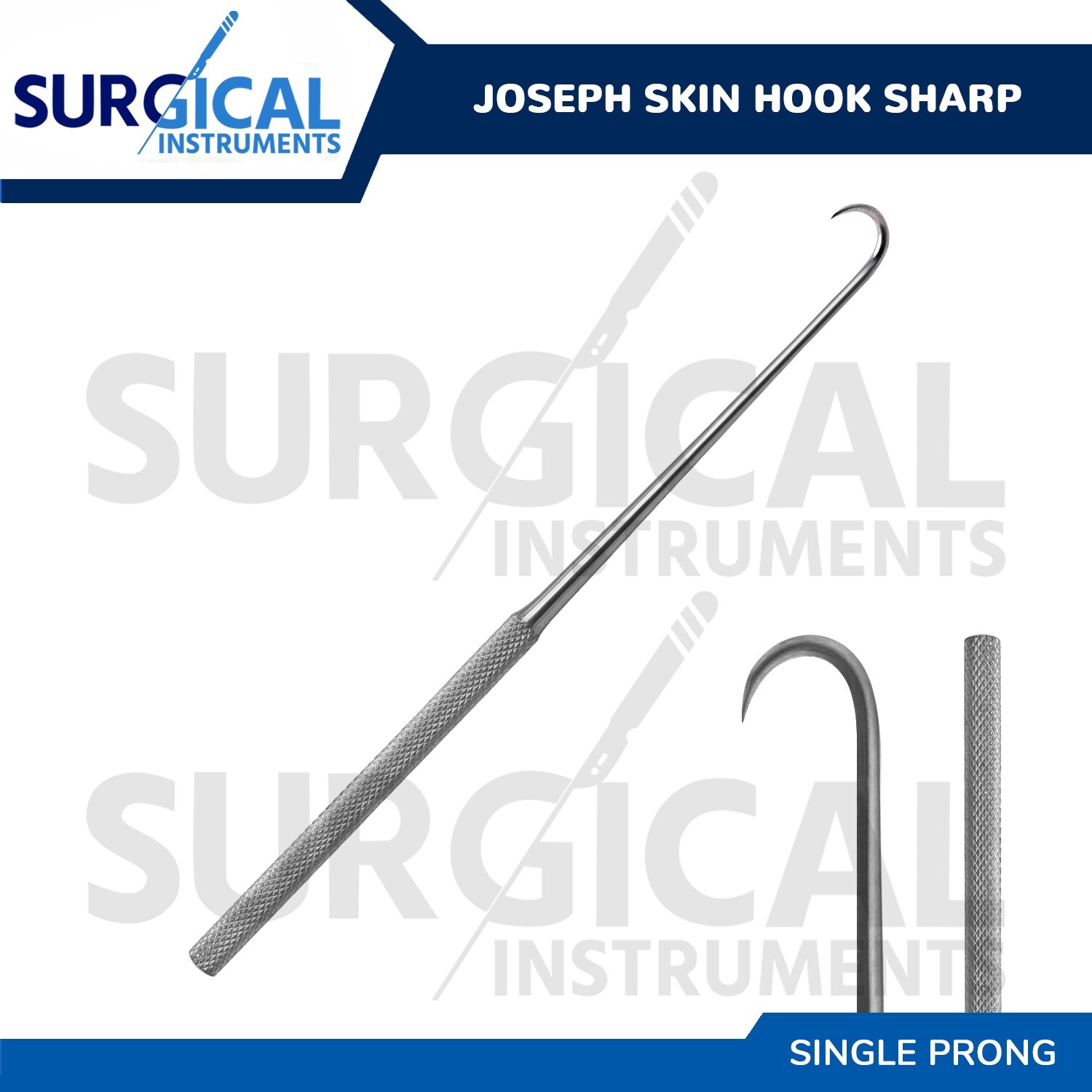 Joseph Skin Hook Single Sharp Prong 6.25″ Retractor Surgical Instrument German G