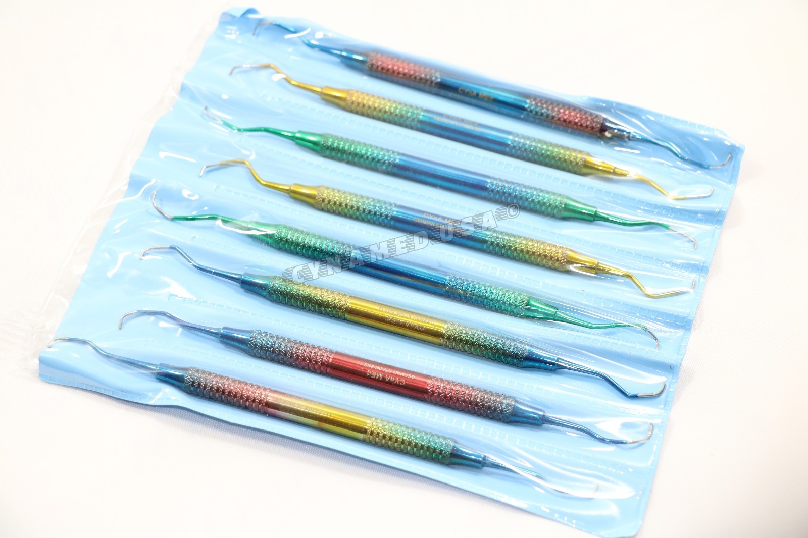 German 8 Pcs PERIODONTAL HOLLOW GRACEY CURETTE SET MEDICAL SURGICAL INSTRUMENTS