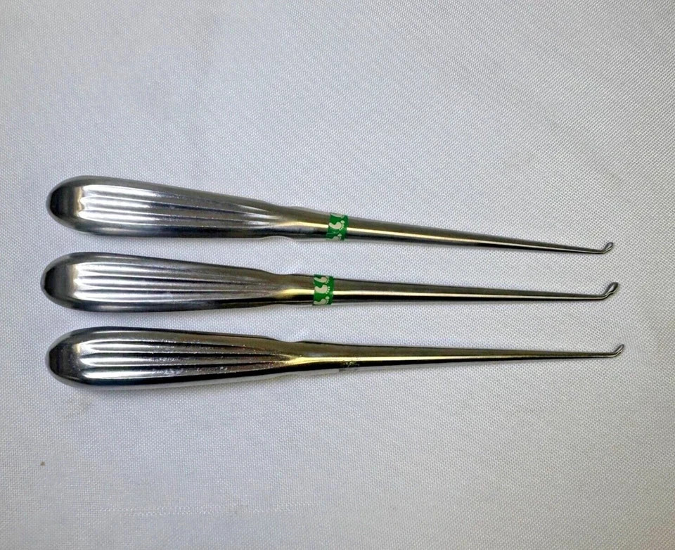 Set of 3 Aesculap EPSTEIN Bone Curettes Sizes 0,2,3