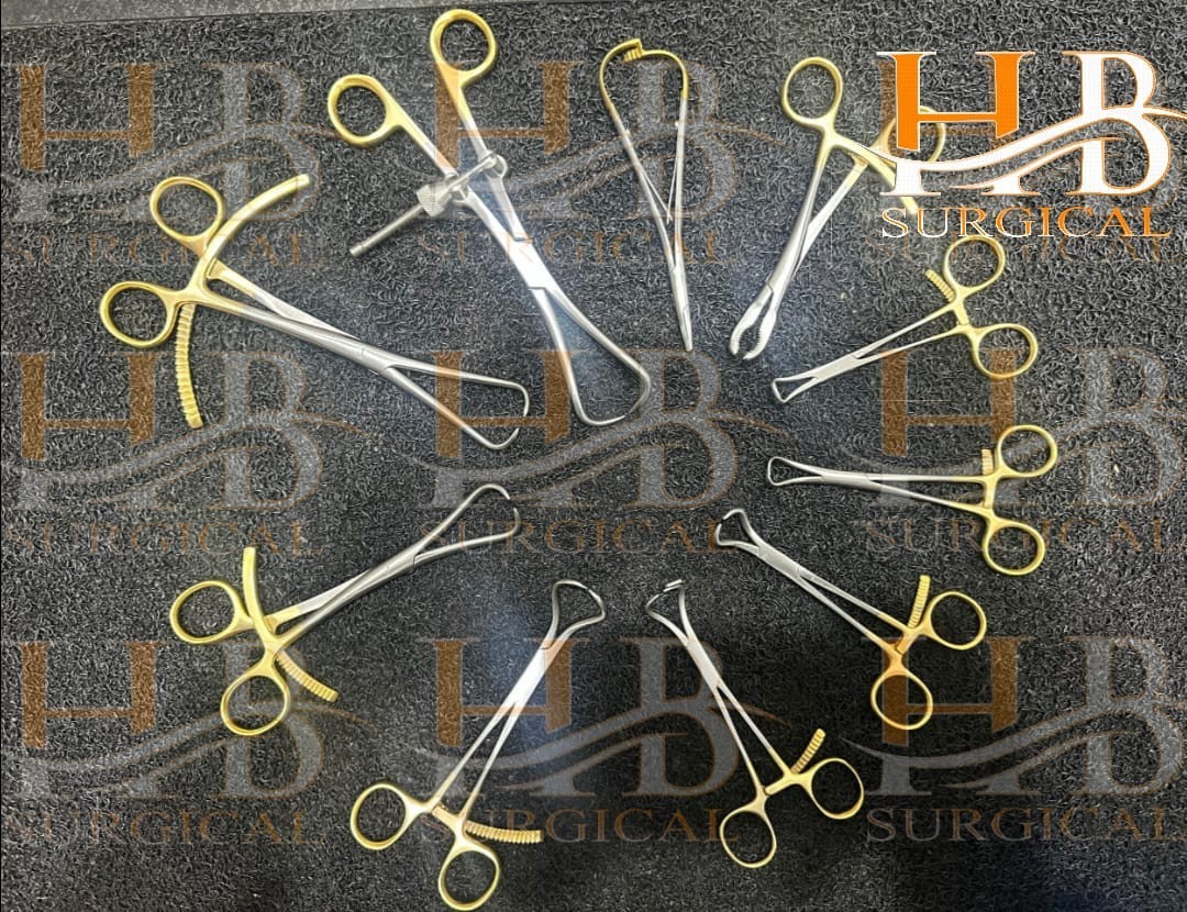 Bone Reduction Holding Forceps Gold 10 PCS Orthopedics Surgical Instruments A+