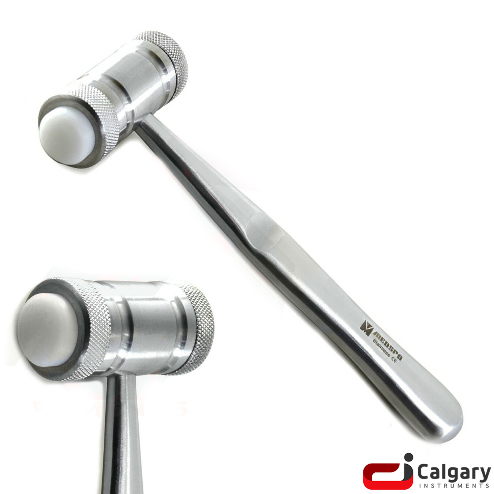 Dental Bone Mallet Hammer Implant Surgery Bone Grafting Crusher Mead Nylon Heads