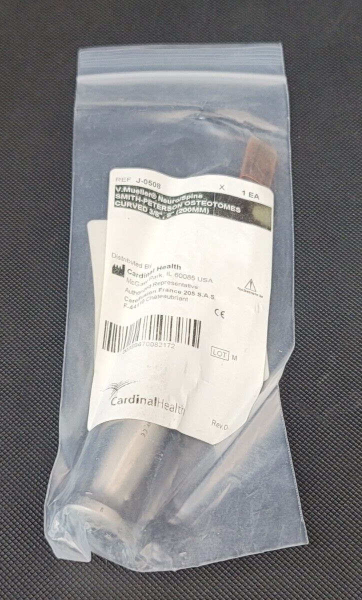 V Mueller J-0508 Neuro / Spine Smith-Peterson Osteotomes Curved 3/8″ 8″ length