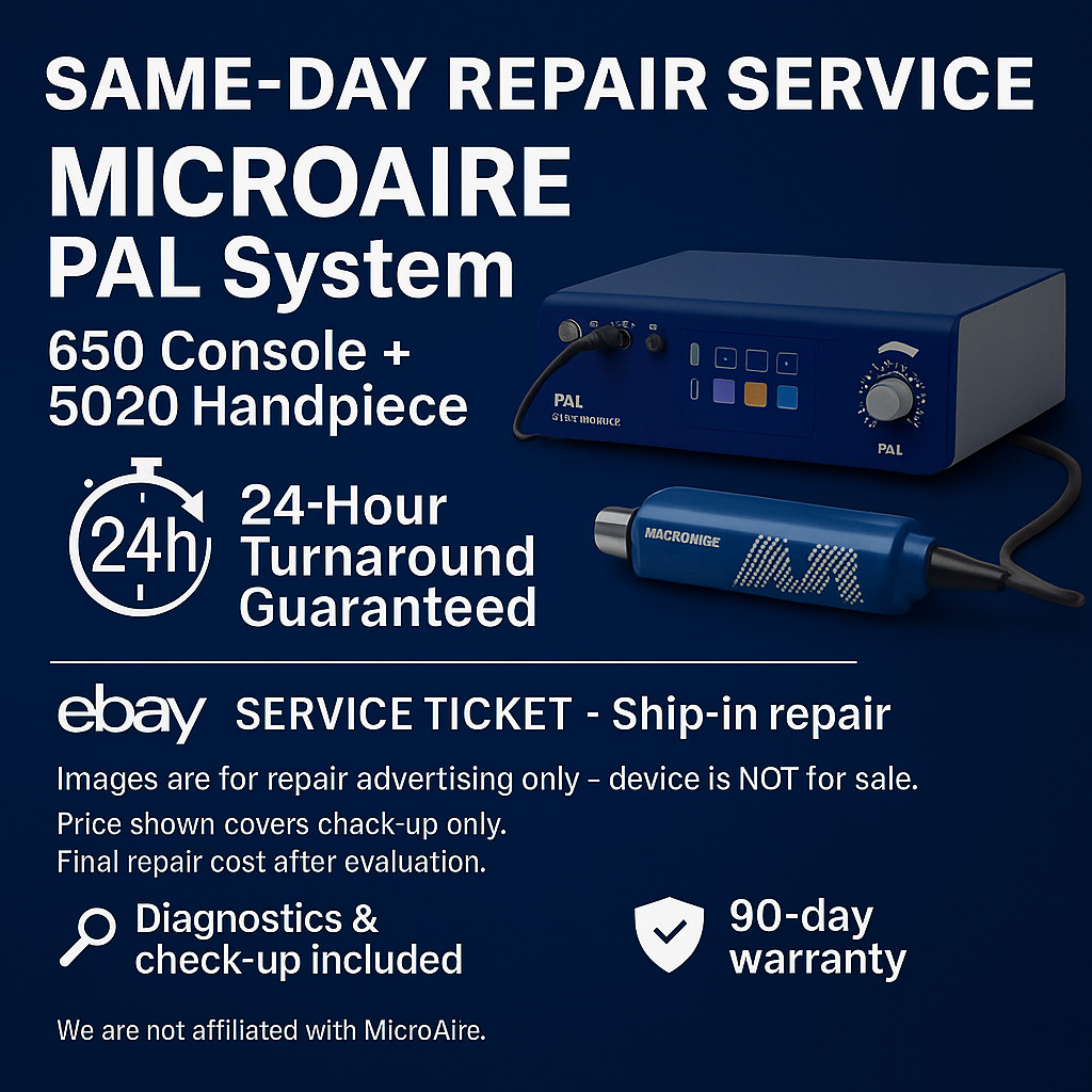 Repair Service 24H Microaire PAL 650+5020 Handpiece + Cable