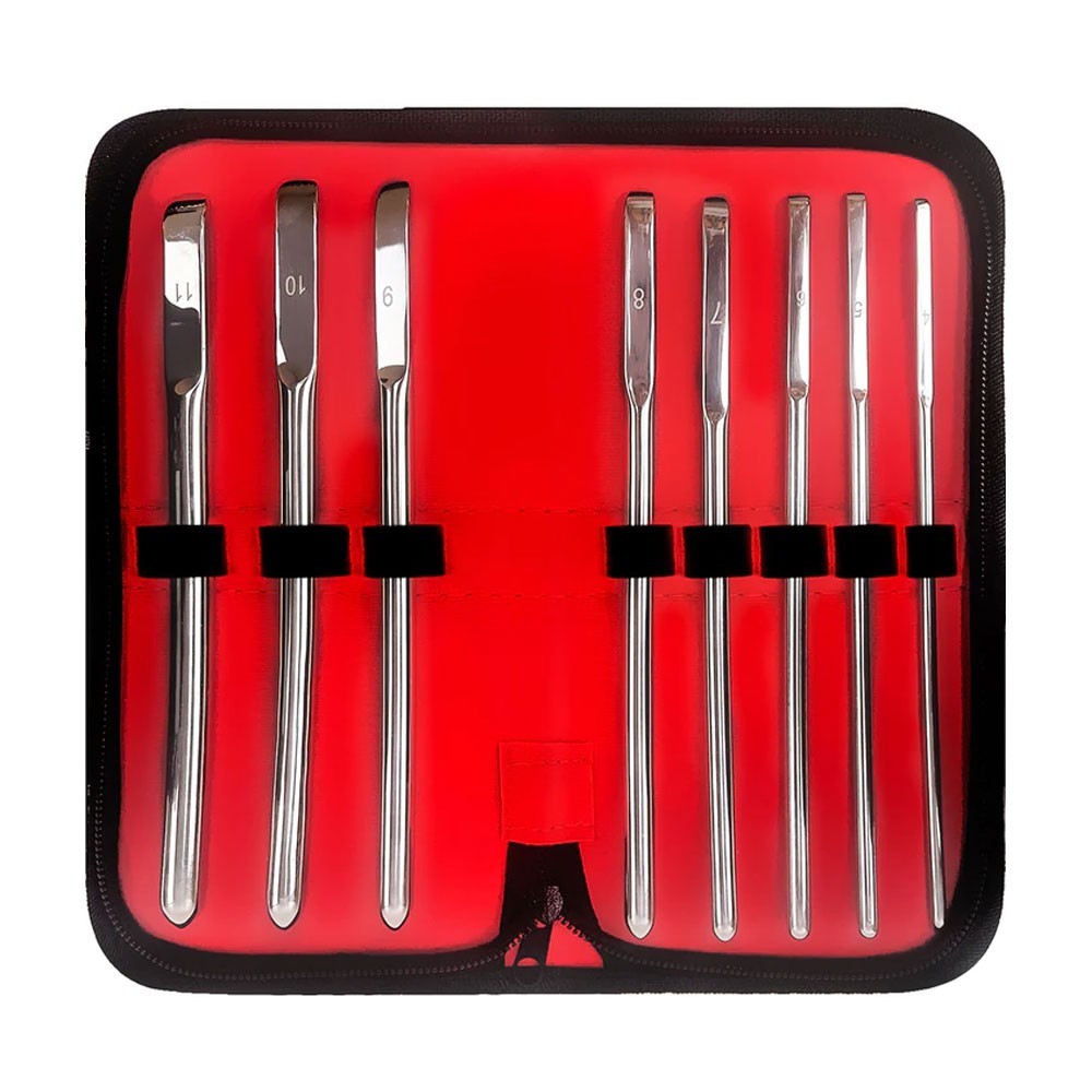Hegar Uterine Dilator Set, 14-Piece Single Ended (4mm To 17mm) Dilators By Inzee