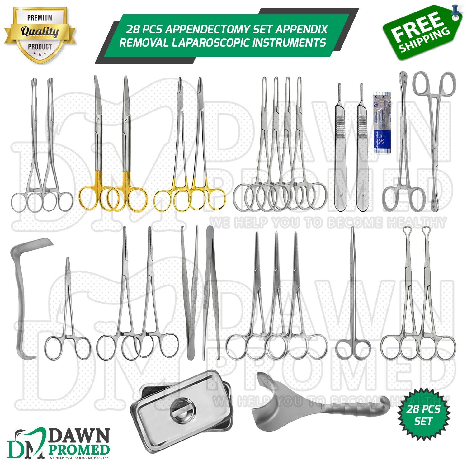 28 Pcs Cesarean Section Instrument Box Set OB/GYN Surgical Instruments German Gr