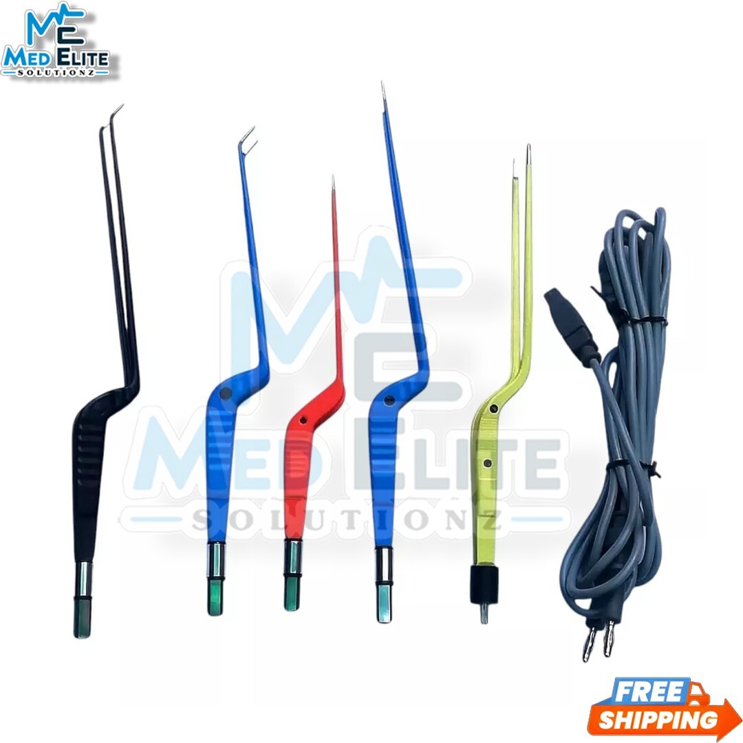 Bipolar Forceps Non Stick with reusable Cort 1mm tip 1.50 tip Set of 5 pcs