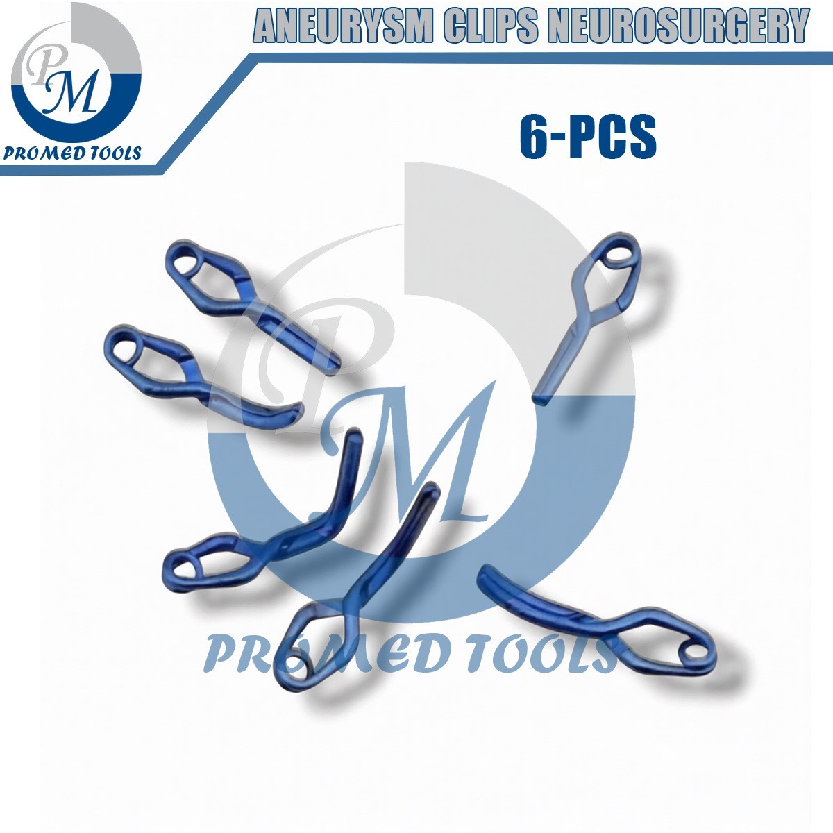 Aneurysm clips Neurosurgery 6-pcs Set In titanium Premium Quality