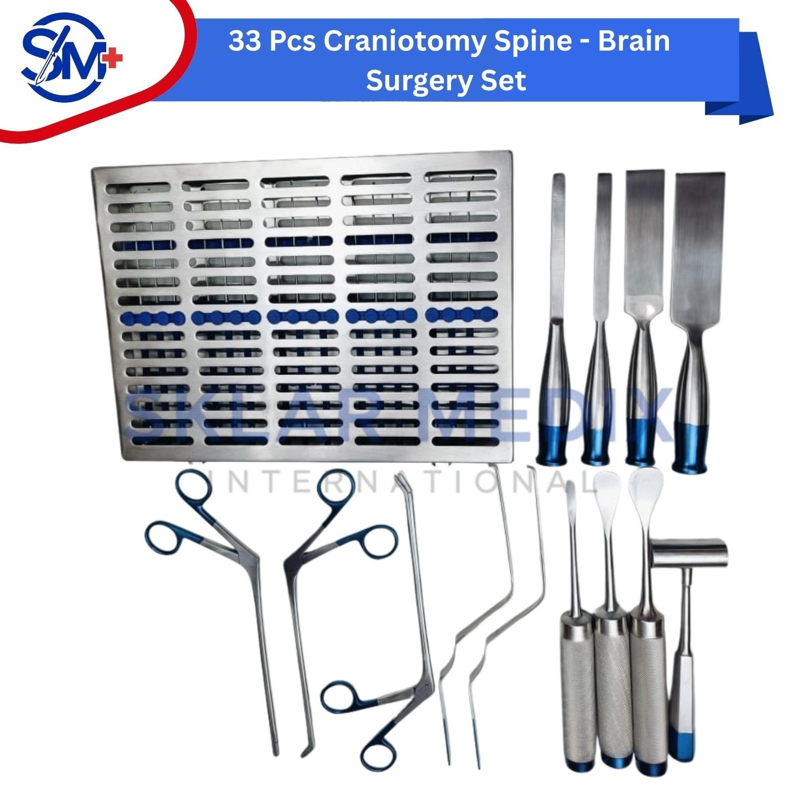 Craniotomy Spine Surgical Set 33PCS Neurosurgery Orthopedic Instruments Kit CE