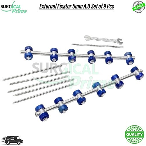 External Fixator 5mm A.O Set of 9 Pcs Orthopedic Instruments