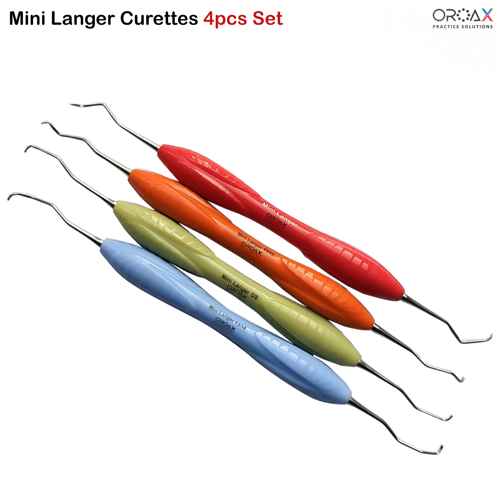 Mini Langer 4 piezas de raspador de curetas de alta precisión para periodontitis