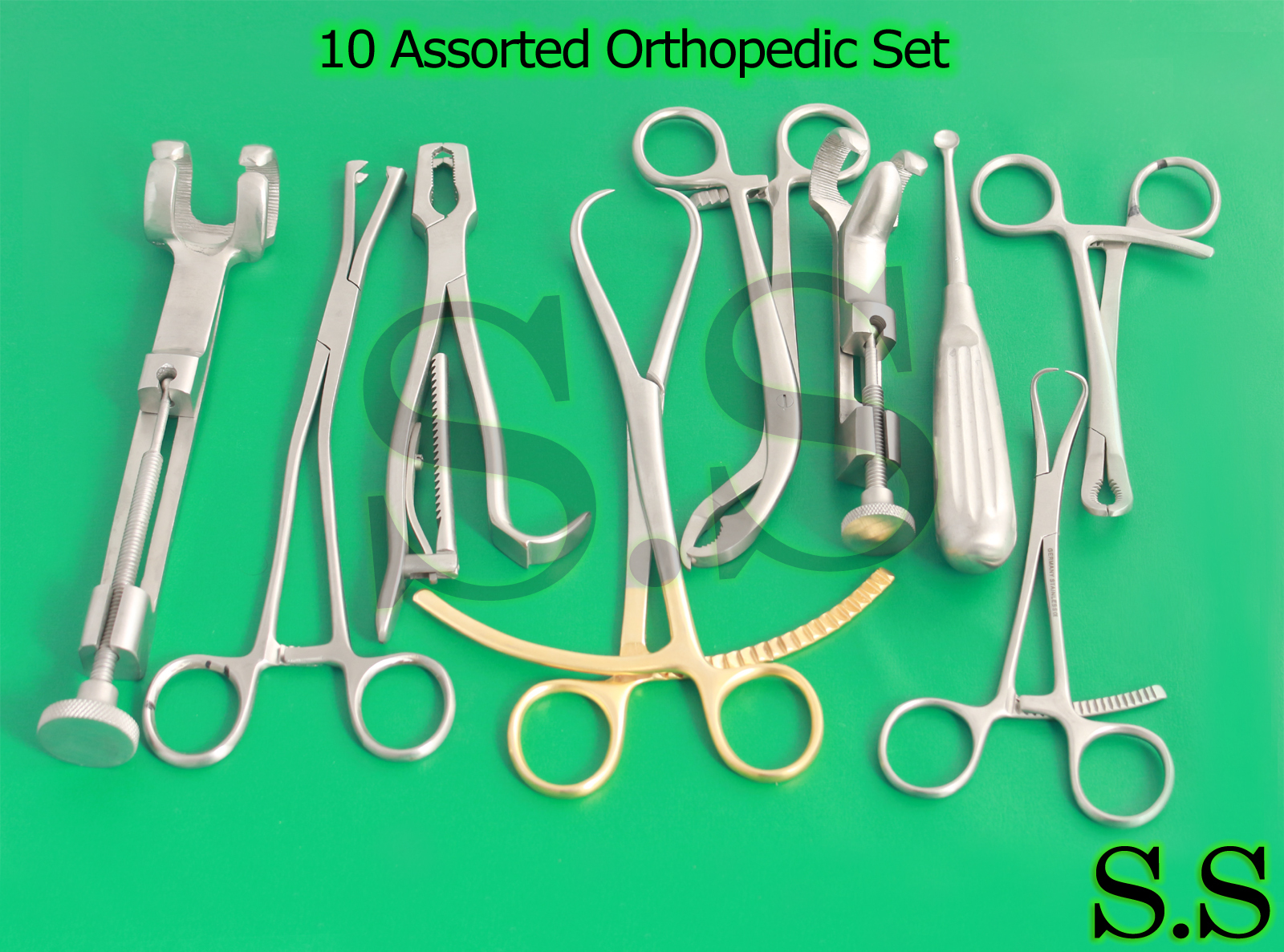 10 Assorted Orthopedic Surgical Instruments Custom Made Set,SR-532