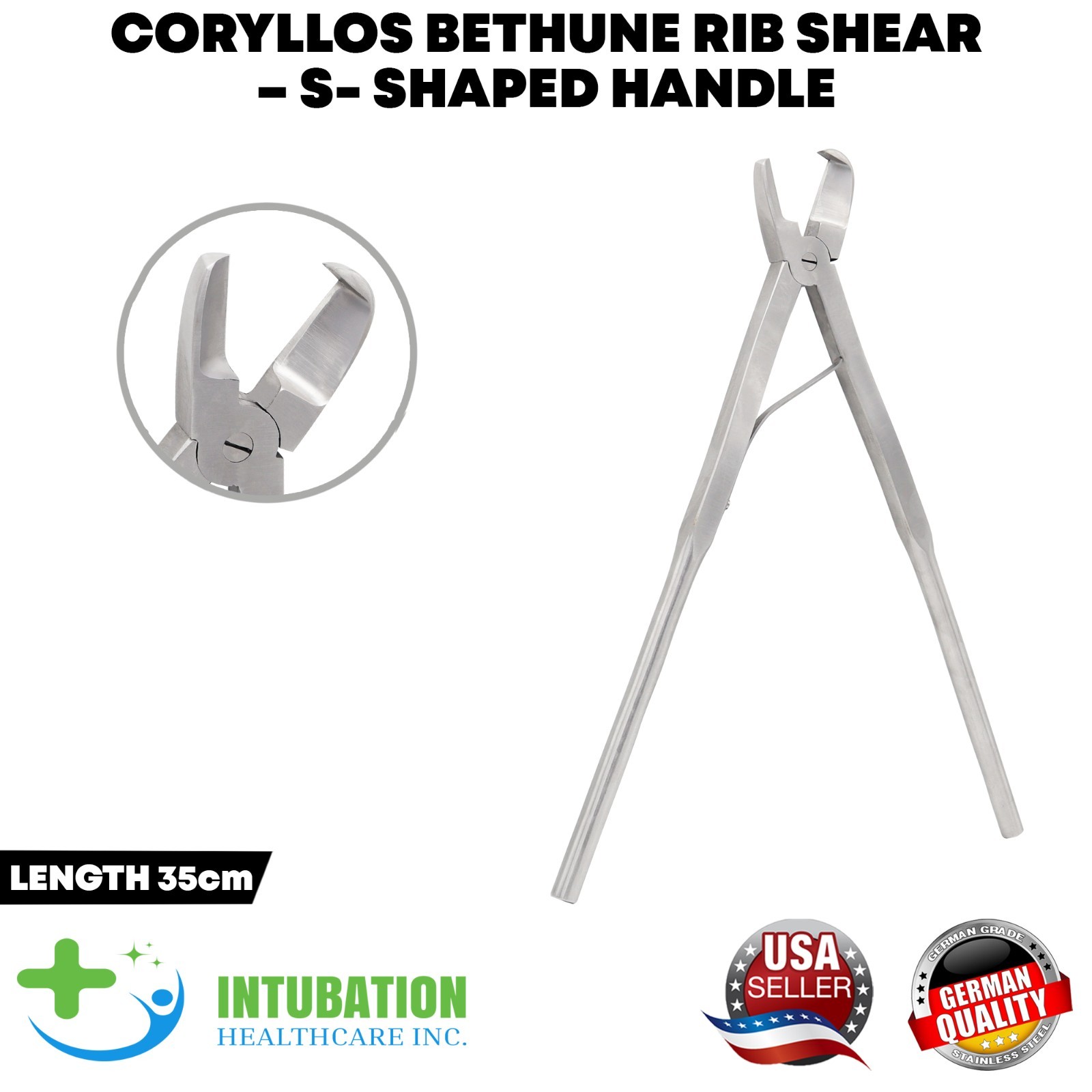 Coryllos Bethune Rib Shear S-Shaped Right Handle 35cm Surgical Instrument German