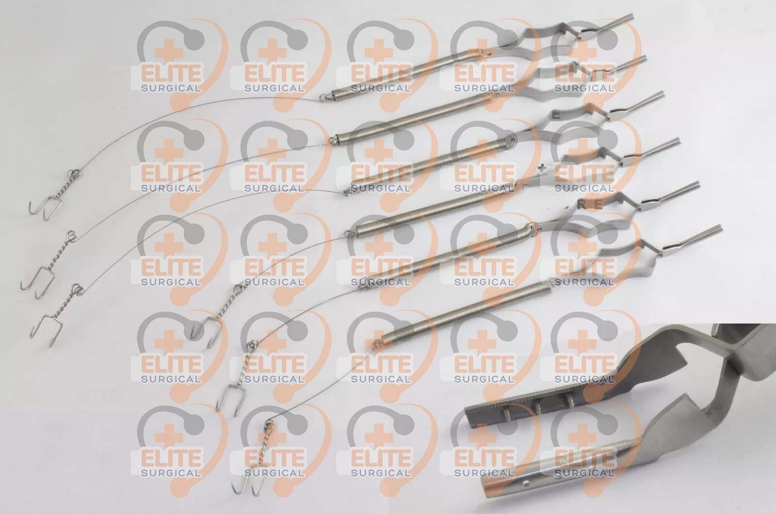 yasargil Gelea Spring Hook Length 31 cm & 41 Cm 6 PCs Set Surgical Instruments S