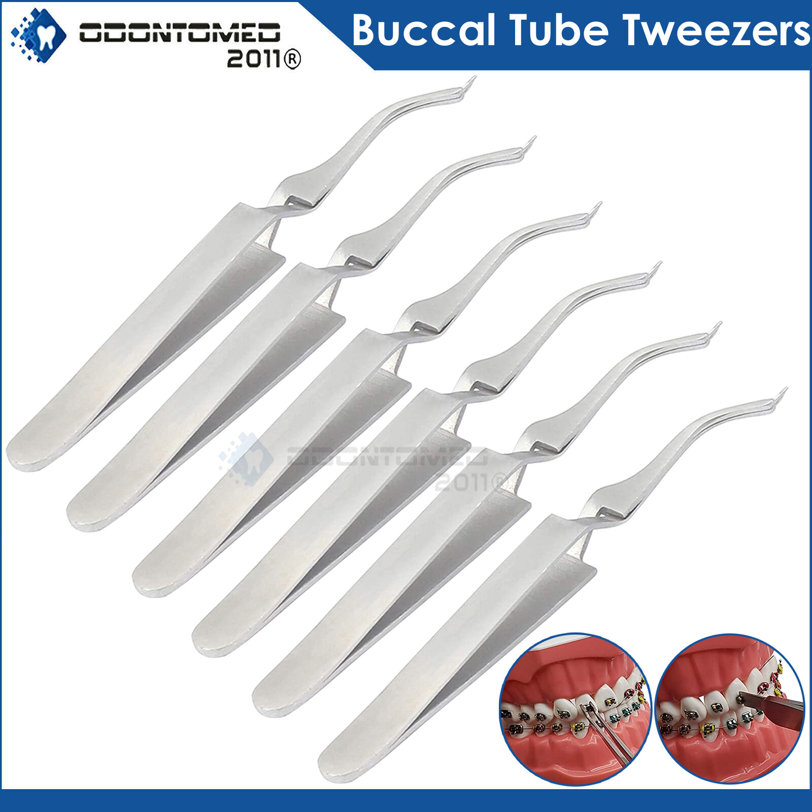 6 Dental Orthodontic Buccal Tube Tweezers Surgical Dental Instruments