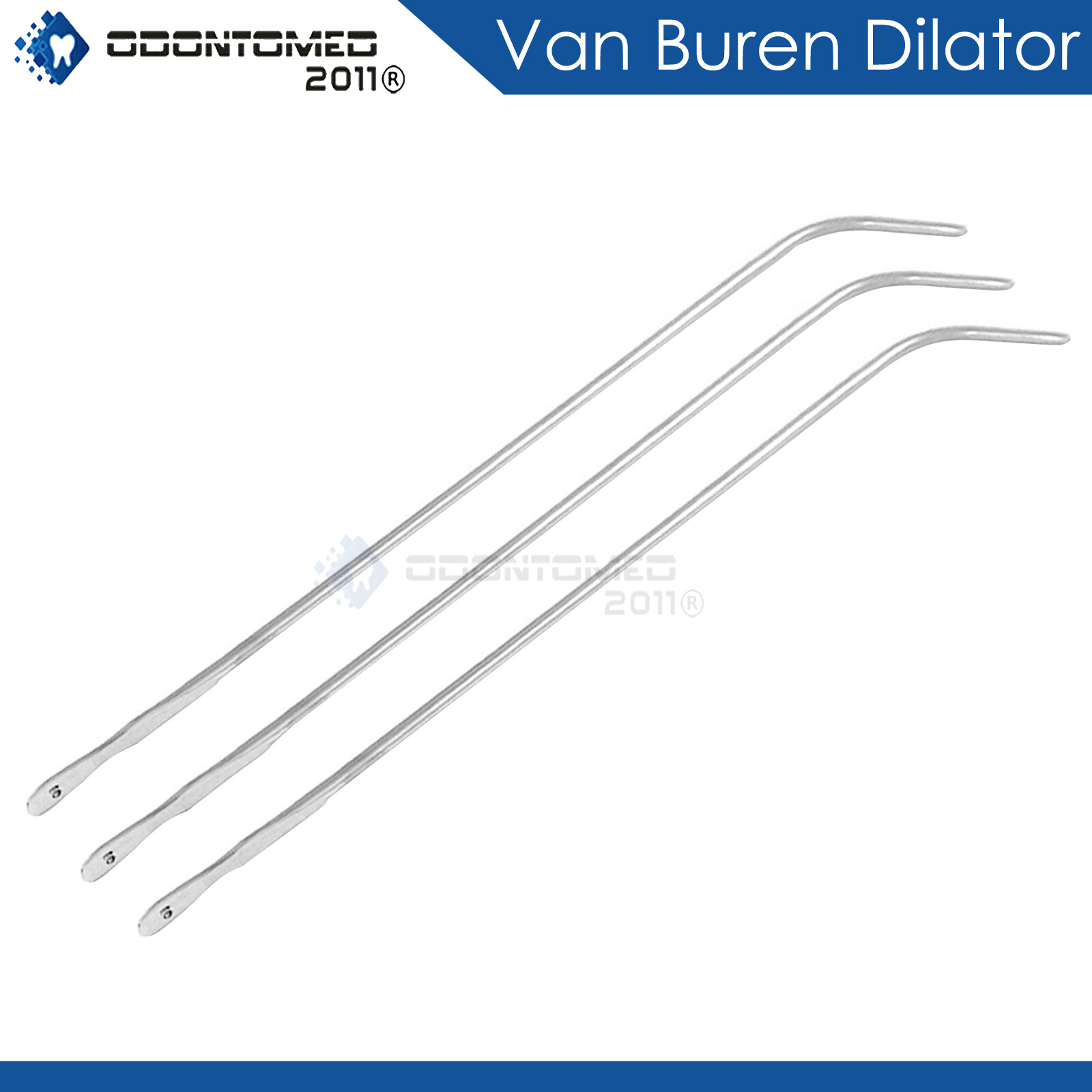 3 Pcs Surgical OB/GYN No. 10FR Van Buren Sounds Urethral Curved Instruments