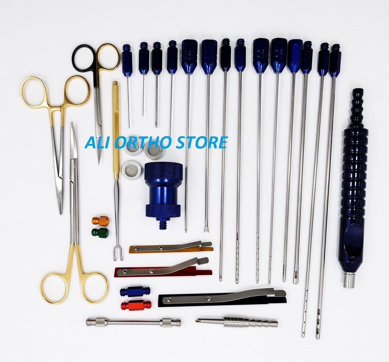 Liposuction Cannulas Set 40 Pcs Face Neck Stainless Steel Precision Tools
