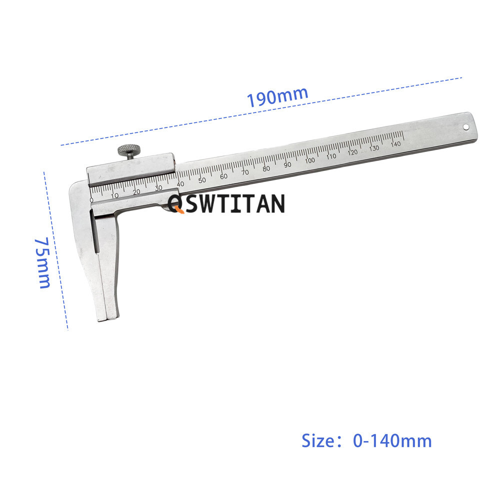 QSWTITAN Acetabulum Ruler Orthopedic Joint Caliper 185mm/190mm/195mm Instruments
