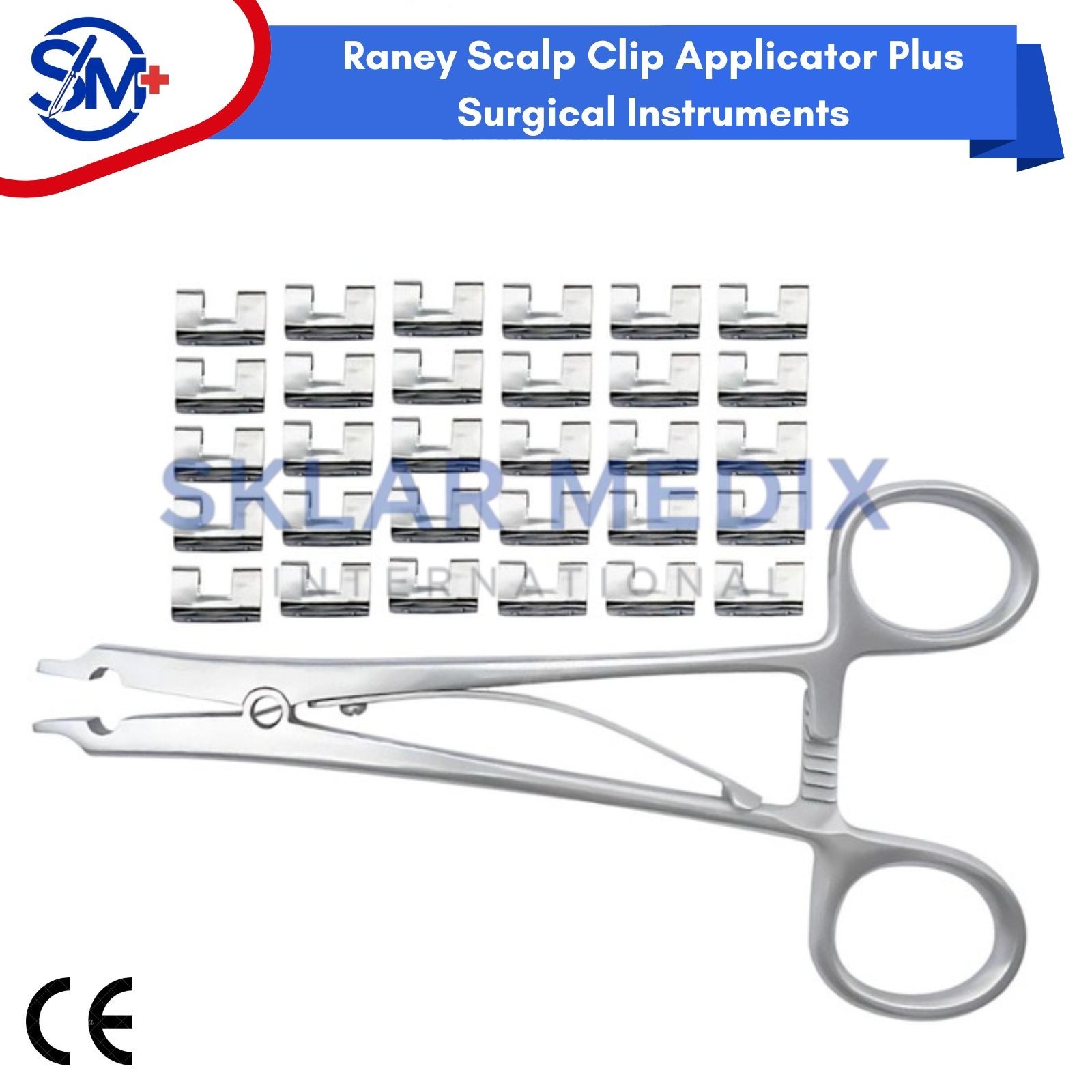 Raney Scalp Clip Applicator Plus Surgical Instruments Ortho Neuro 30 Pc Clips CE