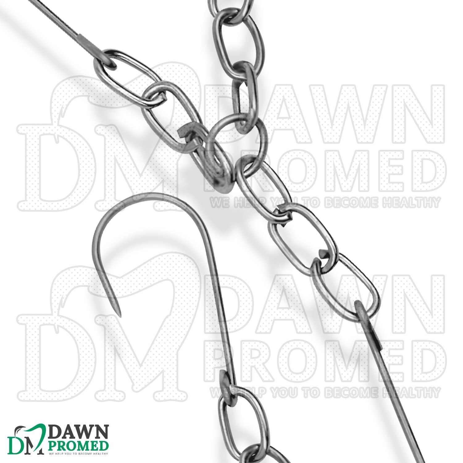 10 Pcs Triple Chain Hook 2″ Three Steel Hooks on Ring to Hold Tissue & Specimens