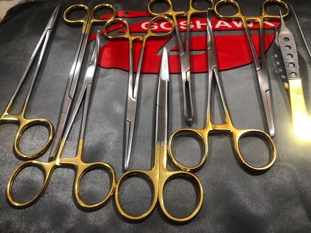 23 PCS SET CANINE FELINE SPAY PACK WITH GOLD HANDLES SURGICAL INSTRUMENTS KIT