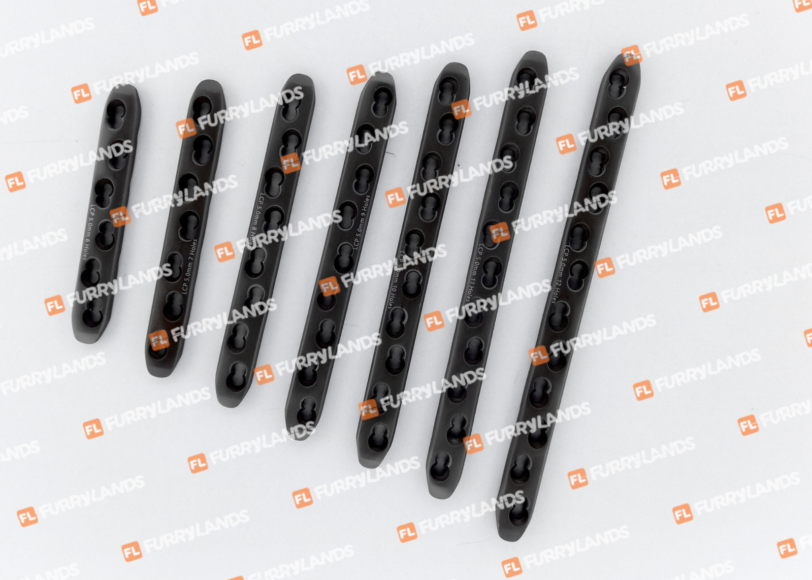 LCP Broad Locking Plates 5-12 Combi Holes 8 Pcs Set Titanium