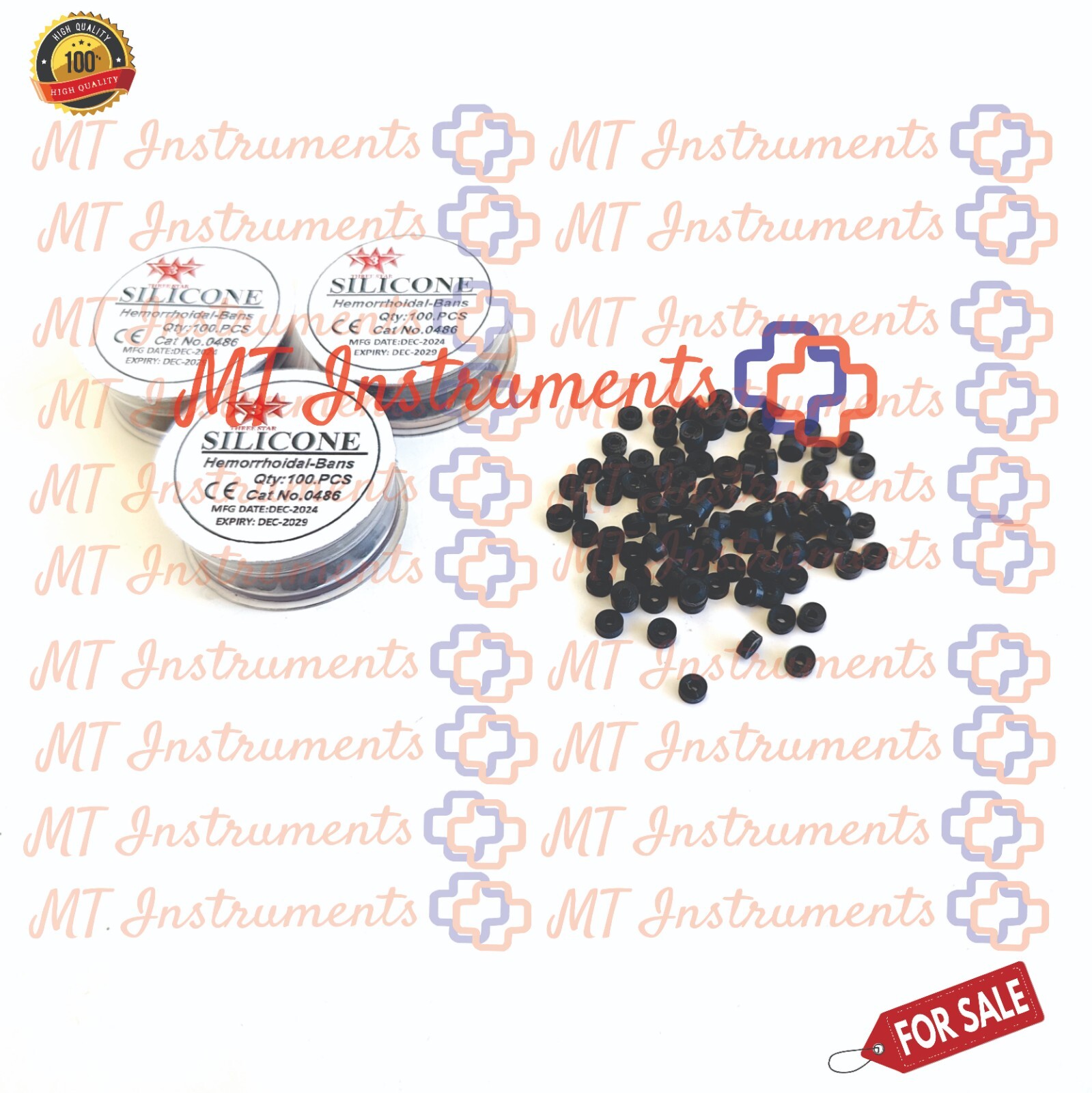 Silicone Hemorrhoid Bands 300 Pcs for Rubber Band Ligation Instruments