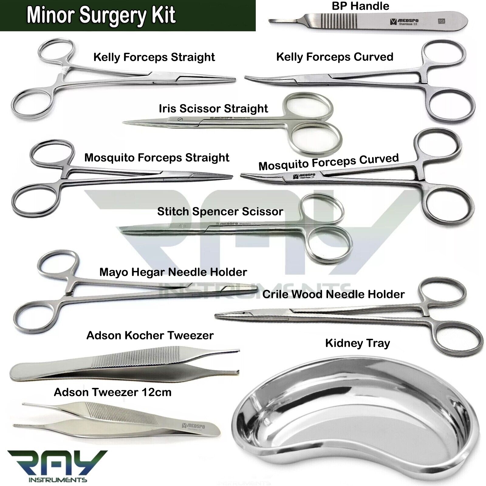 Minor Surgery Kit Surgical Veterinary Dissecting Suture Removal Instruments