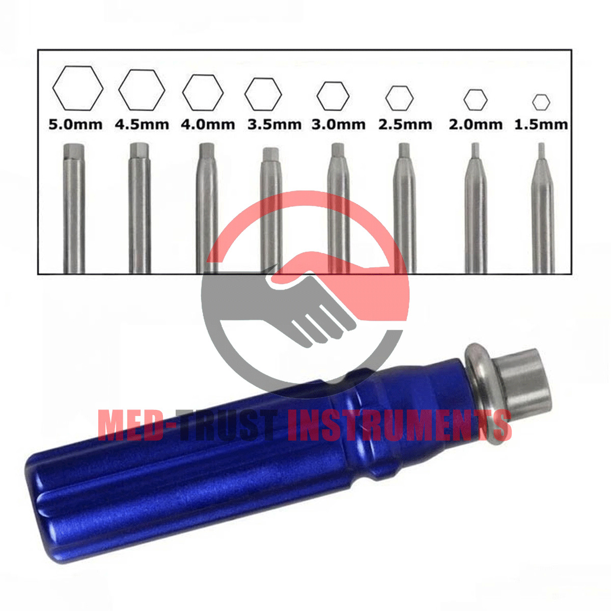 Orthopedic Bone Screwdriver Set With Quick Coupling Handle Surgical Instruments