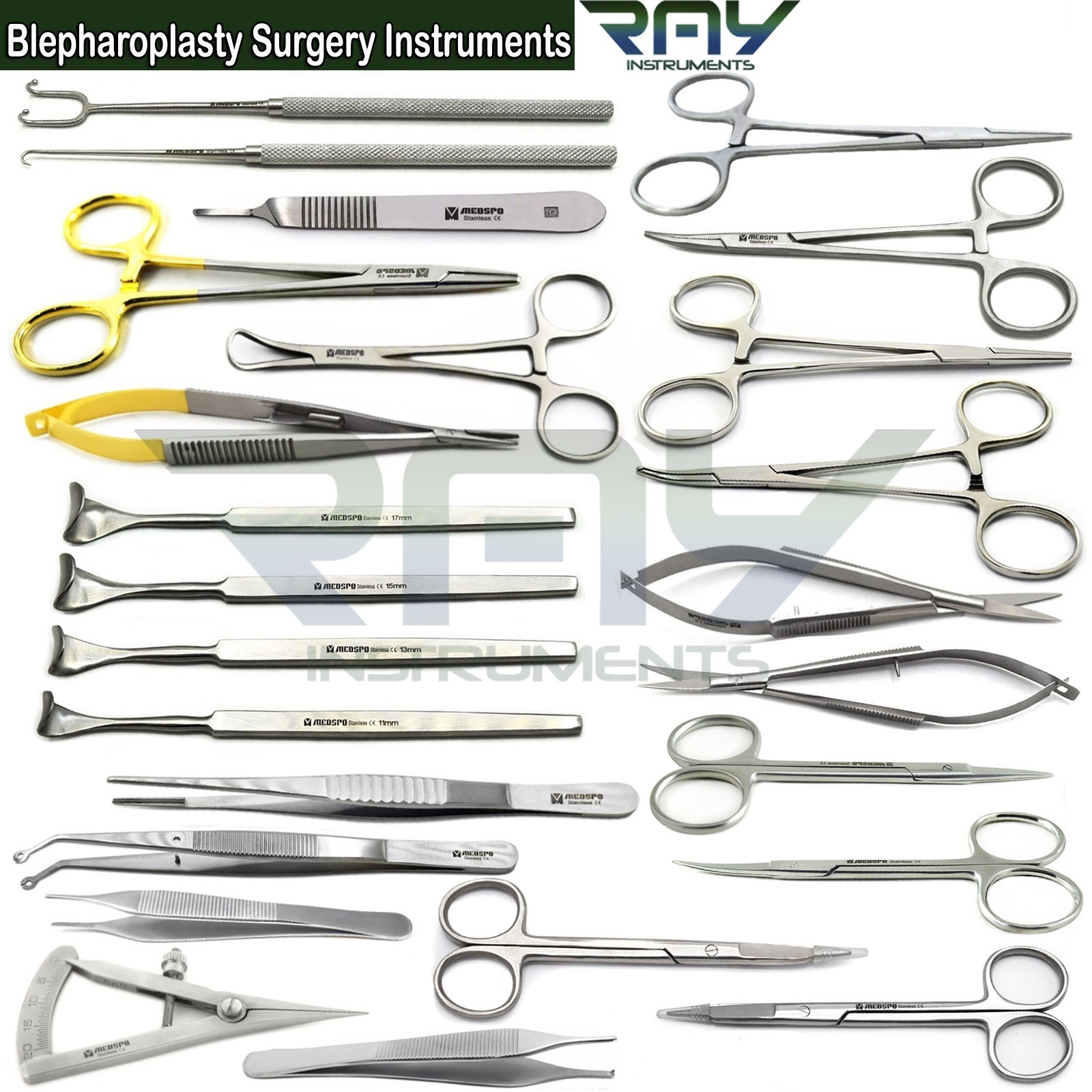 Blepharoplasty Instruments Kit Ophthalmic Micro Eye Surgery Eyelid Retractor