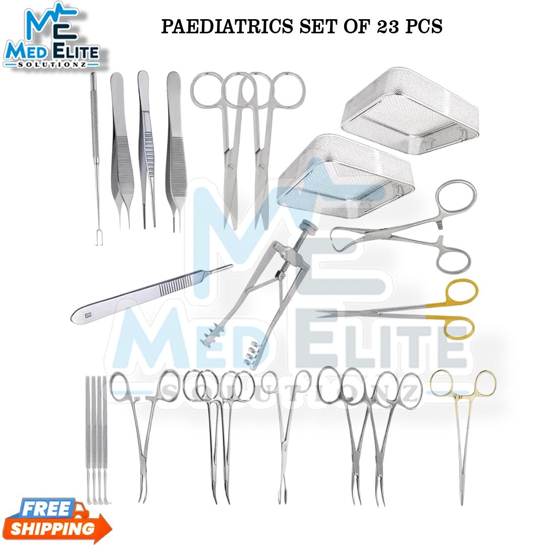 Cut down Paediatric Set of 23Pcs for Paediatrics Set General Surgery Instruments