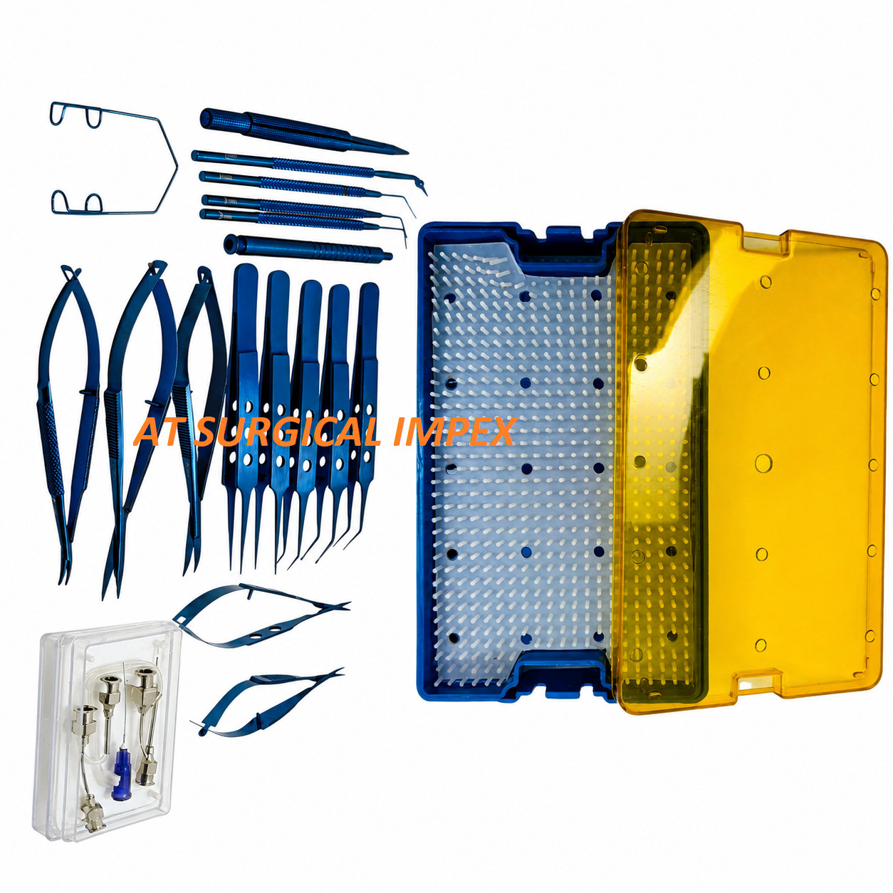 Eye Cataract Titanium Coated Instrument Set 21 Pcs w/ Sterilization Tray