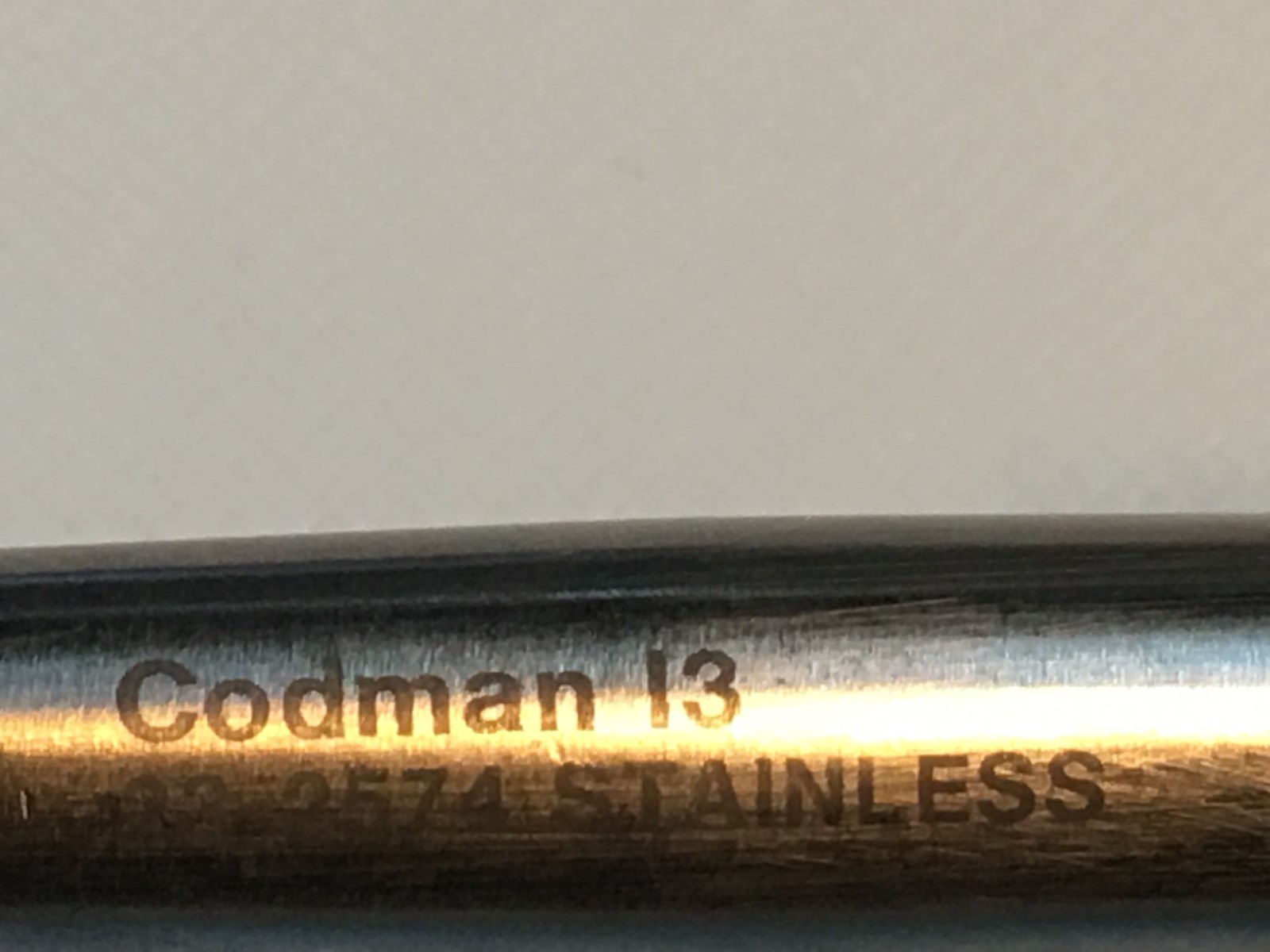 Codman 23-2574 Cobb Curette, Straight, Size 2, Cup Size 4.4mm, Knurled Handle