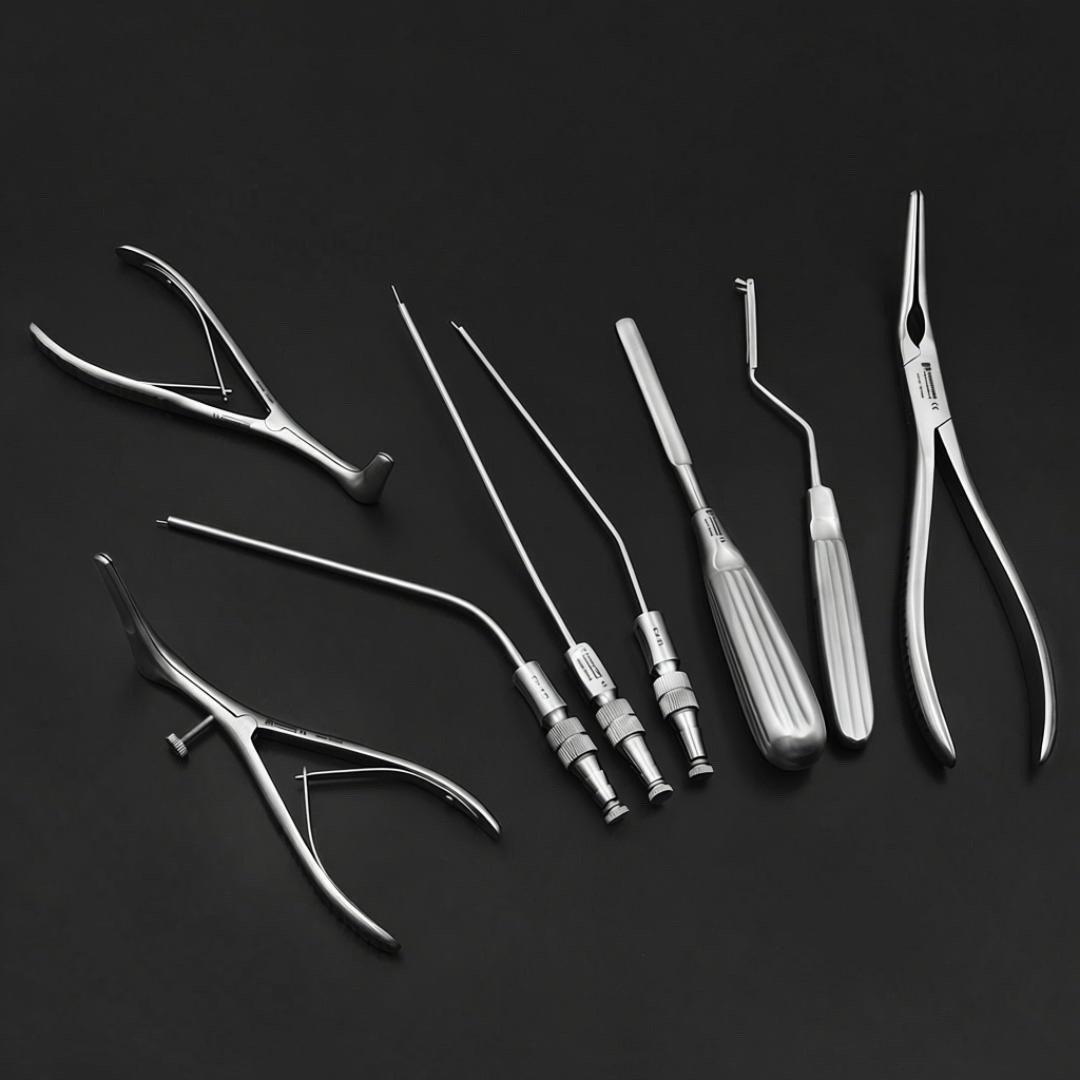 Rhinoplasty Instruments Set of 50 Pcs, Complete Set of Nasal Surgery Tools