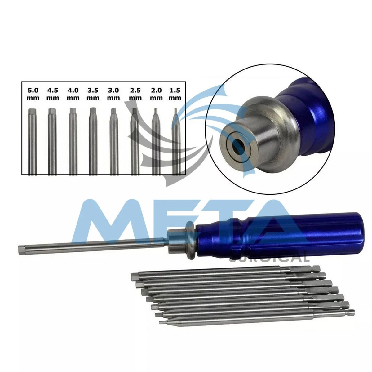 Orthopedic Bone Screwdriver Set With Quick Coupling Handle Surgical Instruments