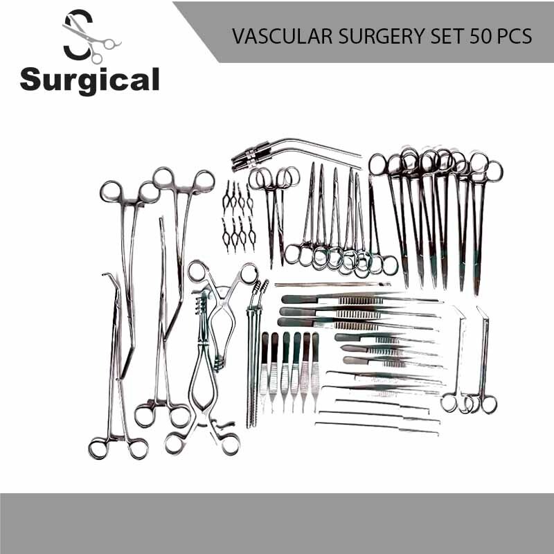 Vascular Surgery Set 50 Pcs Surgical Medical Instruments | Artery Vein Clamp Kit