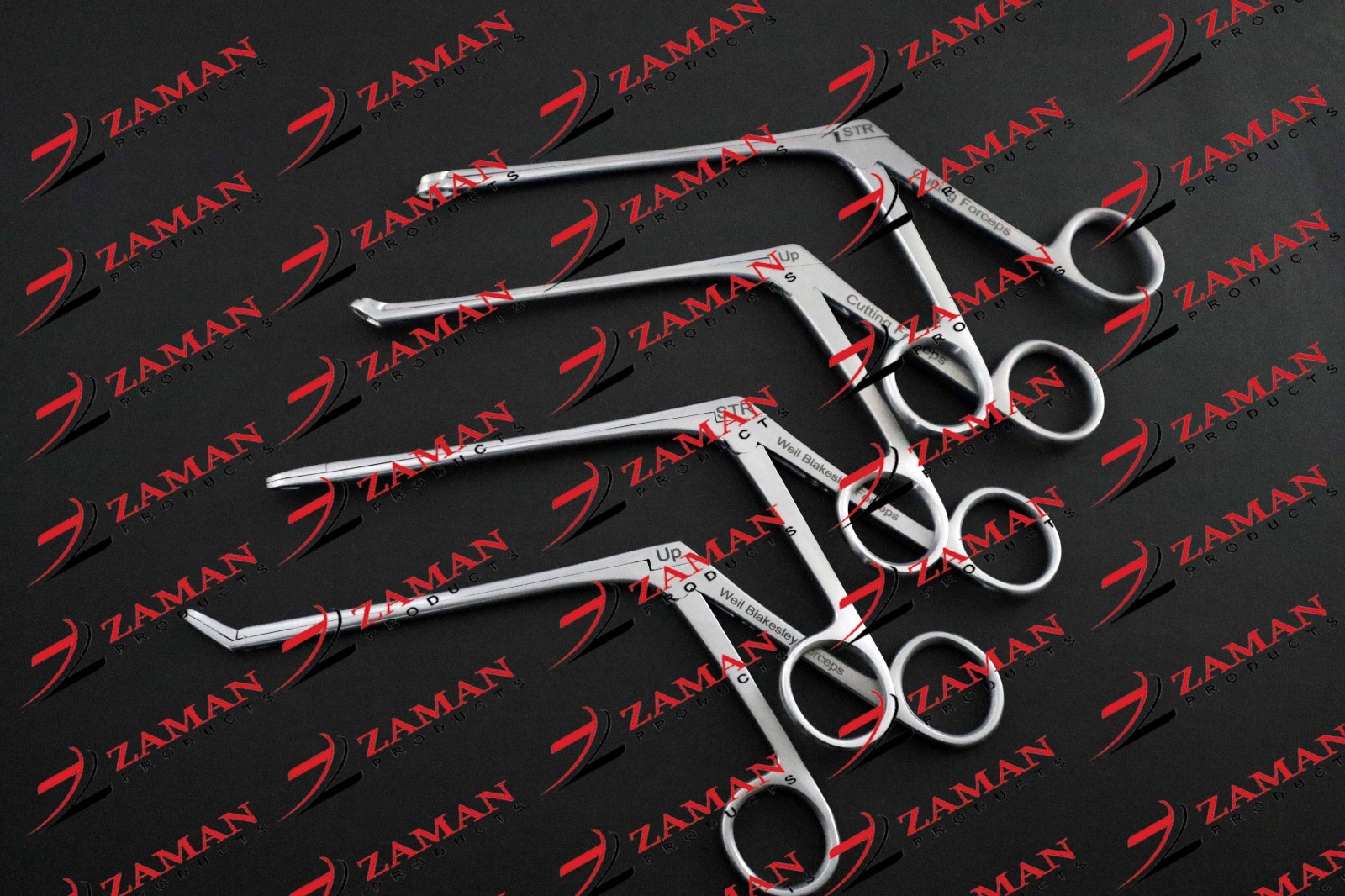 Weil Blakesley & Thru Cut Nasal Forceps Straight And 45 Degree 4 PCs Set By Zp