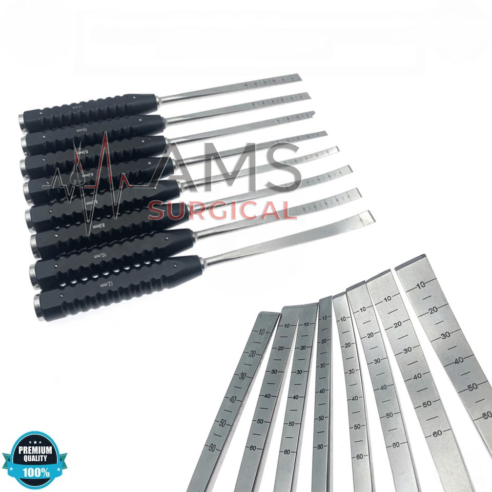 Orthopedics Osteotomes Bone Osteotomes straight curved Veterinary 8 Pcs Set