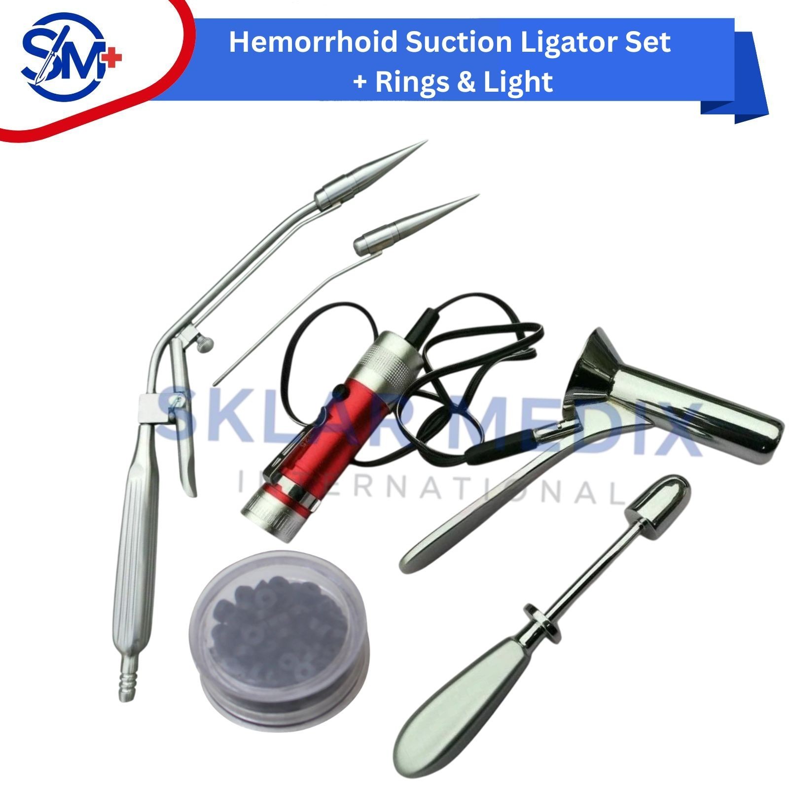 Hemorrhoid Suction Ligator with Proctoscope Anoscope Surgical Instruments German