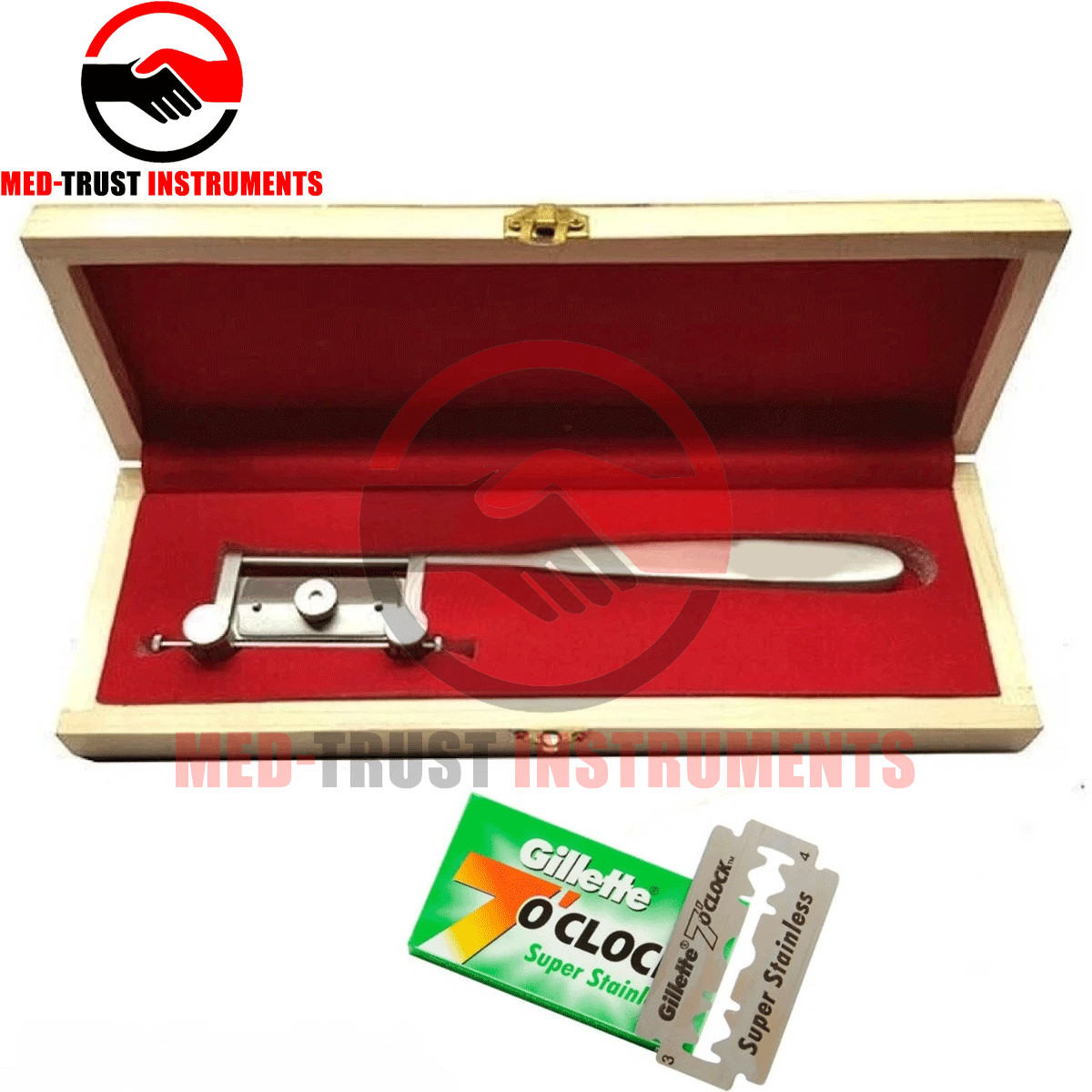 Silver Skin Graft Knife Handle with Dermatome Skin Blade Surgical Instrument Kit
