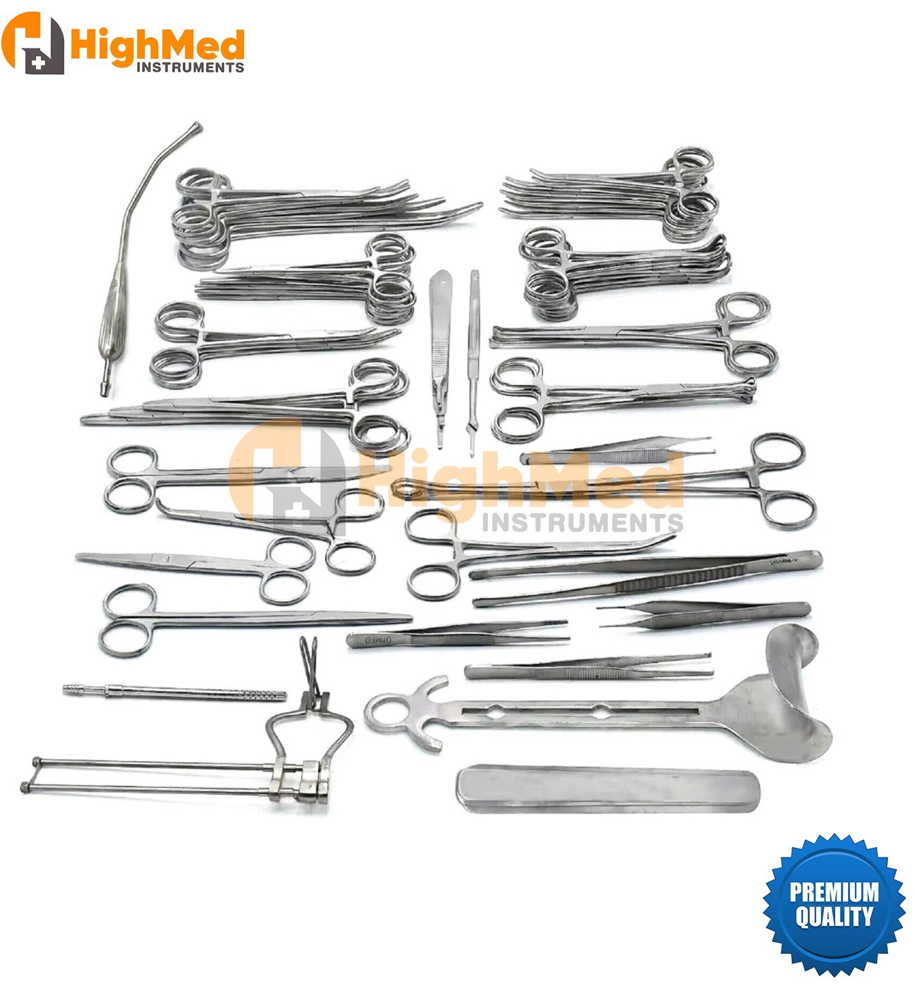 50Pcs Basic Laparotomy Surgical Instruments Set – Stainless Steel Tools