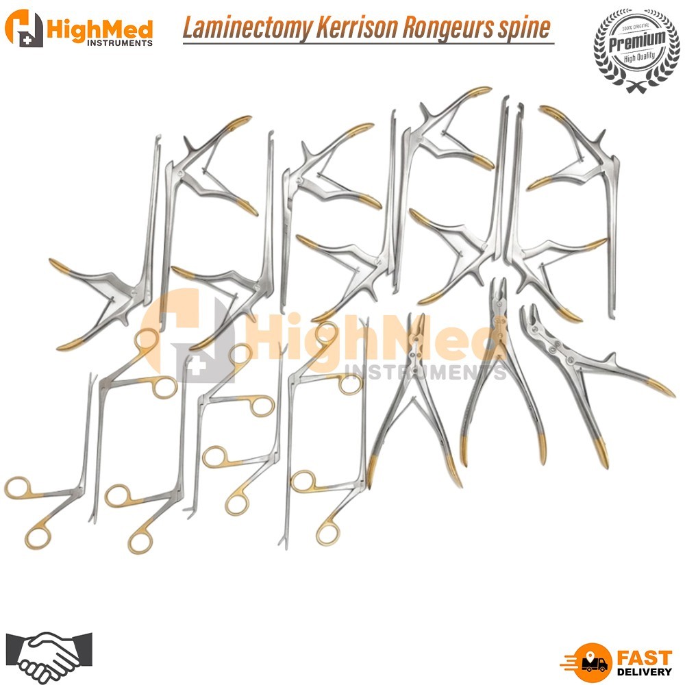 Laminectomy Kerrison Rongeurs Orthopedics Spine Surgery Instruments Set Of 19Pcs