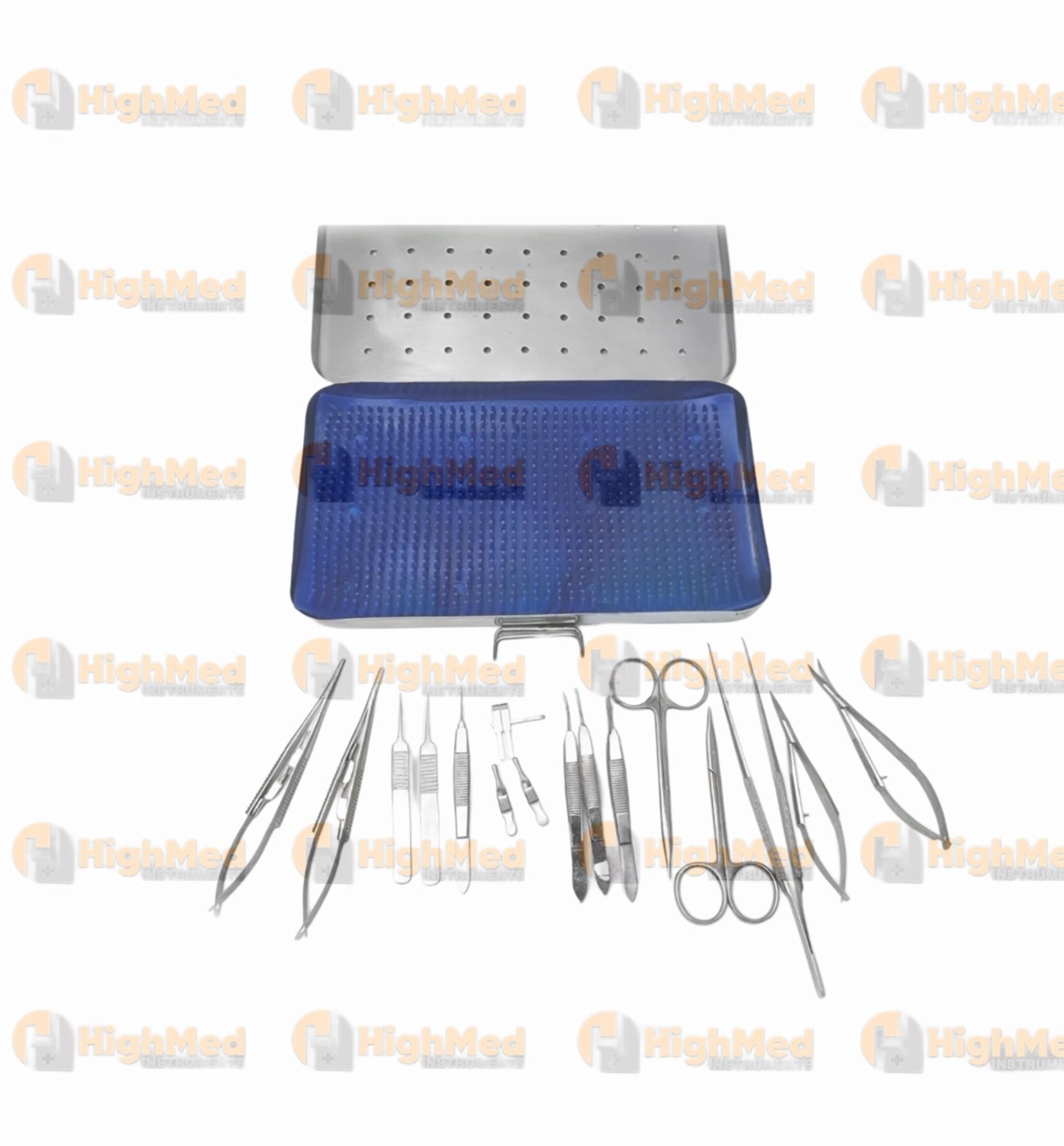 Micro Hand Surgery Instrument Set Microvascular Clamp Suture Kit 17 Pcs