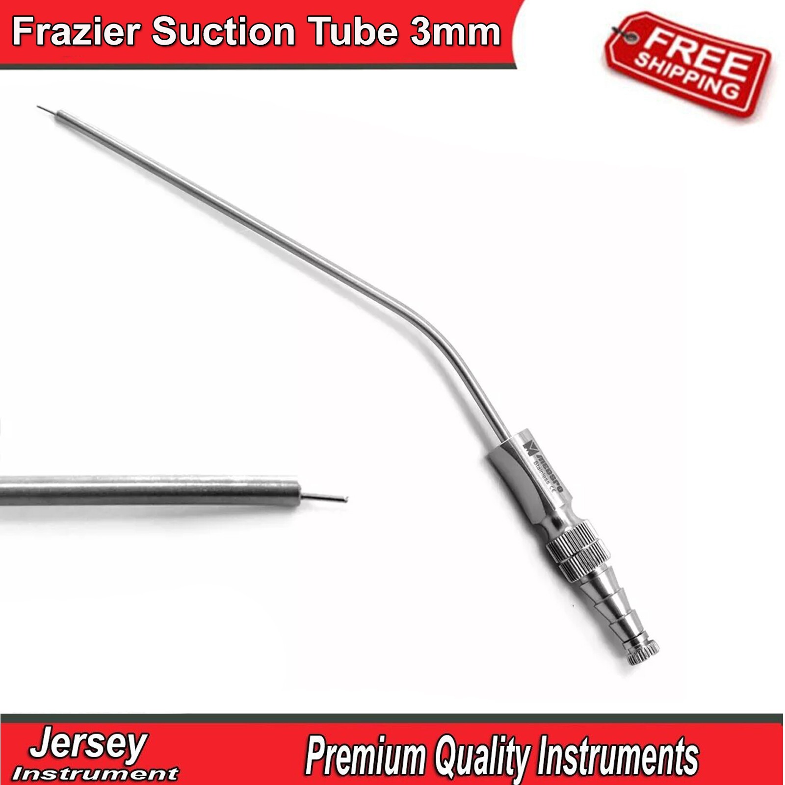 Dental Frazier Suction Tube 3mm Surgical ENT Cleaning Aspirator Diagnostic Tools
