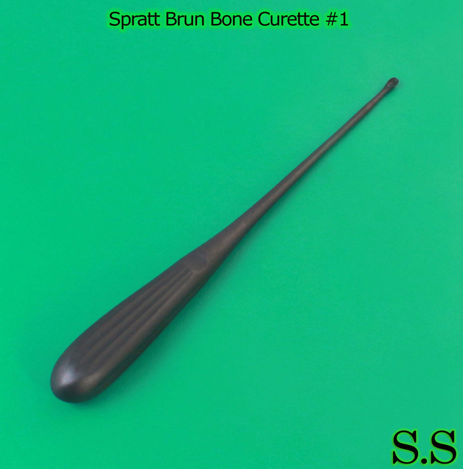 Spratt Brun Bone Curette Size 1 Black Coated Surgical Instrument
