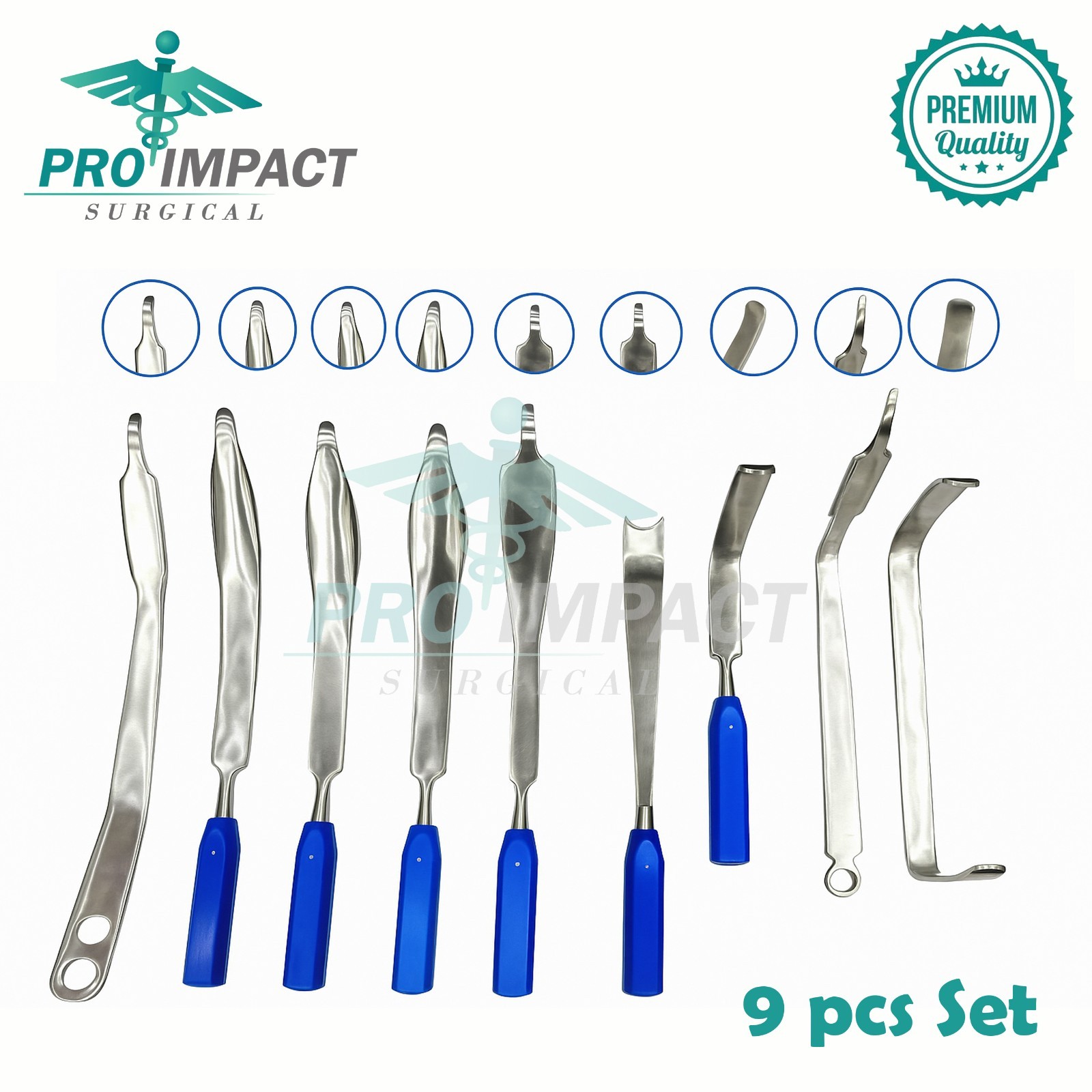 Hip Retractor Arthroplasty Instruments Orthopedic Stainless Steel 9 pcs Set