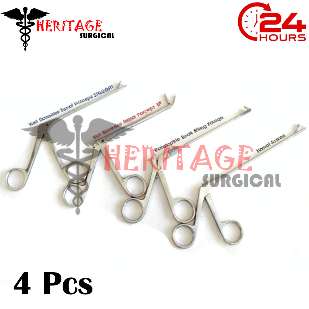 Fess Instruments 4 PCs Set Endoscopic Sinus Surgery ENT Instruments