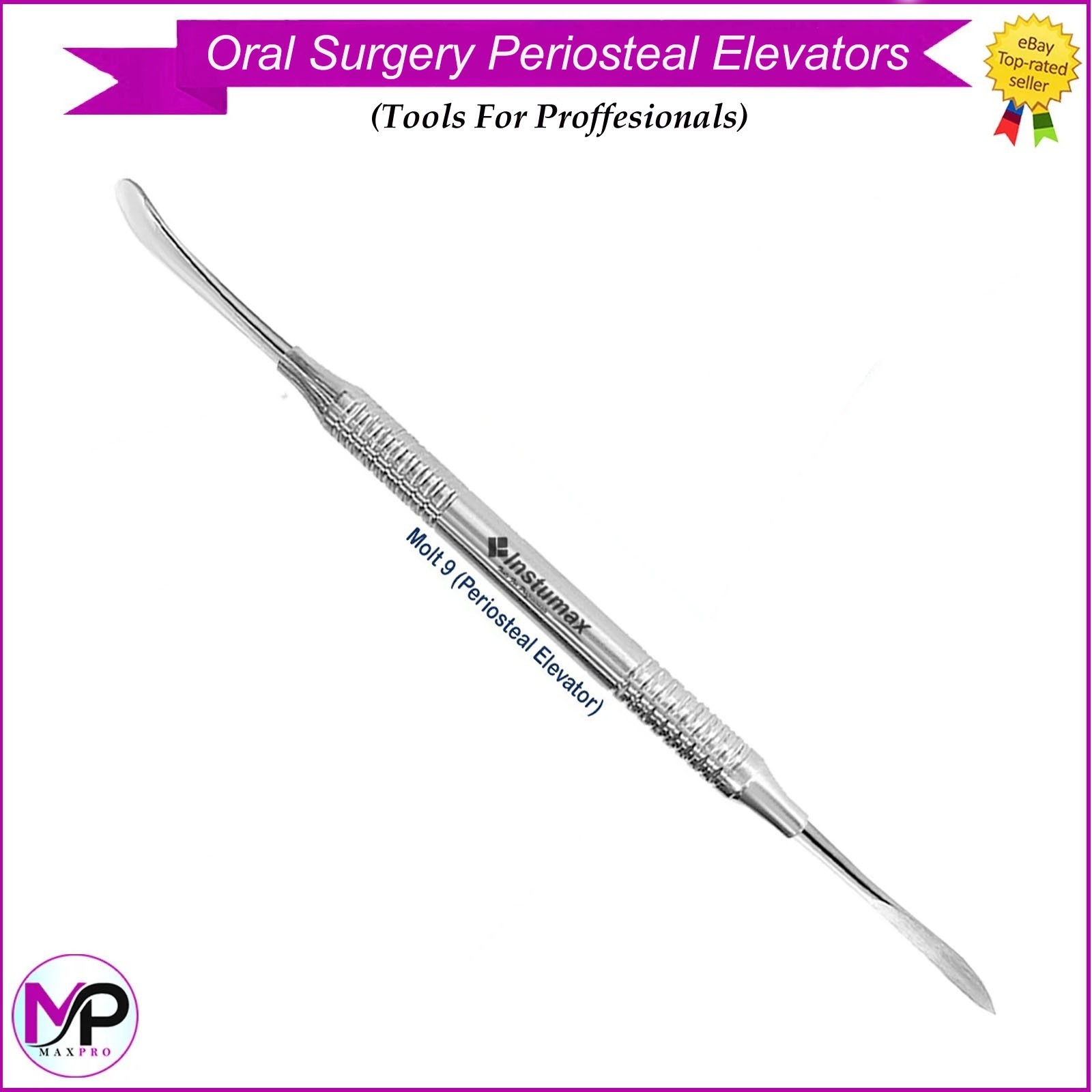 Oral Surgery Periosteal Elevators Set of 4 Stainless Steel Surgical Instruments