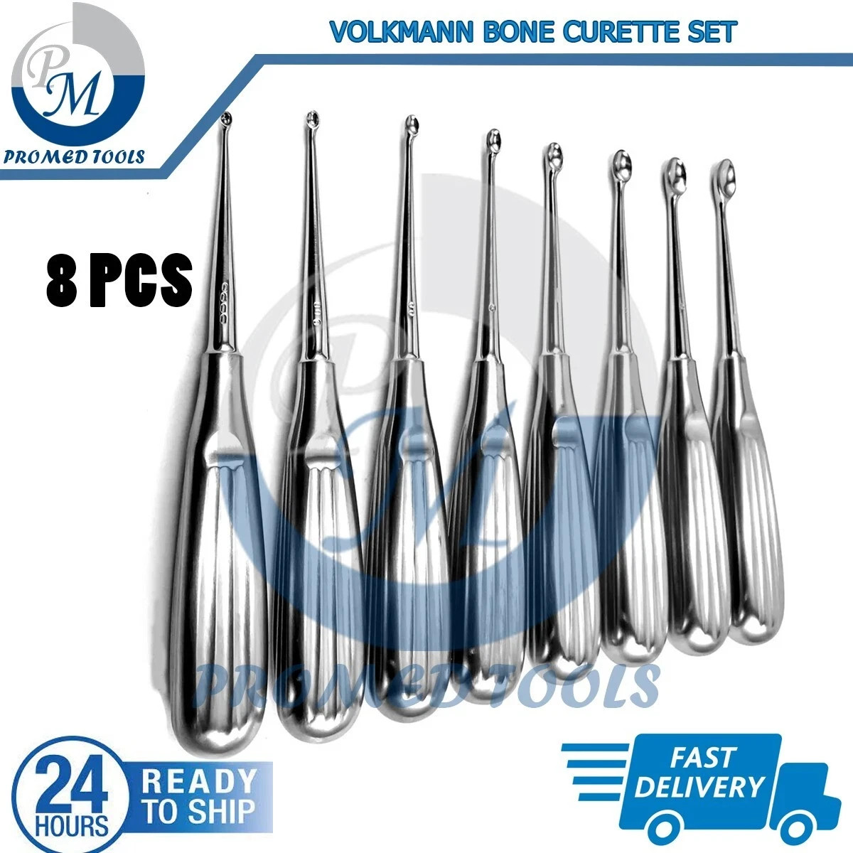 Volkmann Bone Curettes Set of 8 Pcs Orthopedic Surgical Instruments Best Quality