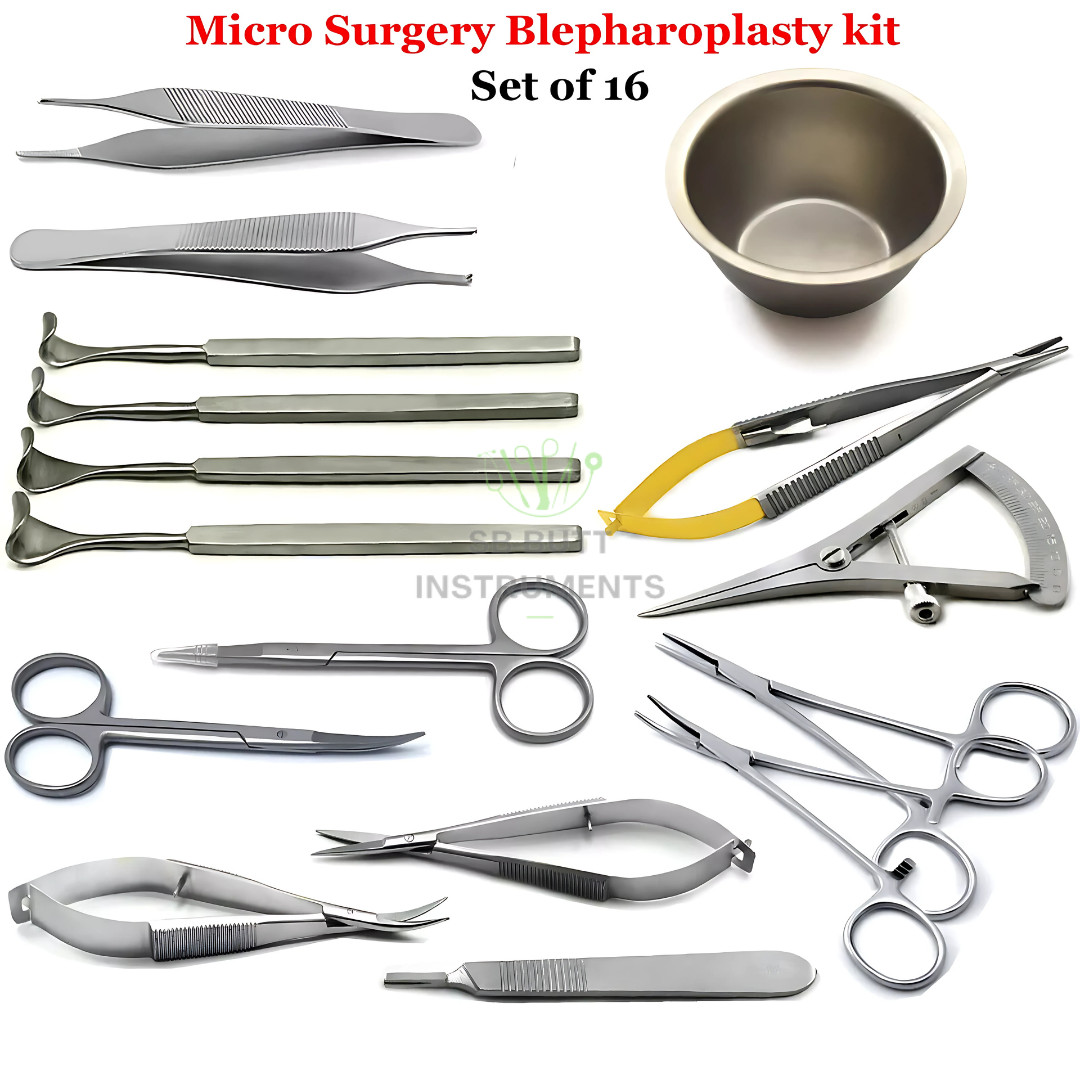 16pcs Blepharoplasty Eyelid Retractors Surgical Ophthalmic Micro Eye Surgery Kit