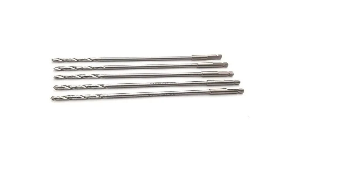 Quick Coupling Cannulated Drill Bit 3.2mm x 130mm Lot of 5 pcs Orthopedic SS